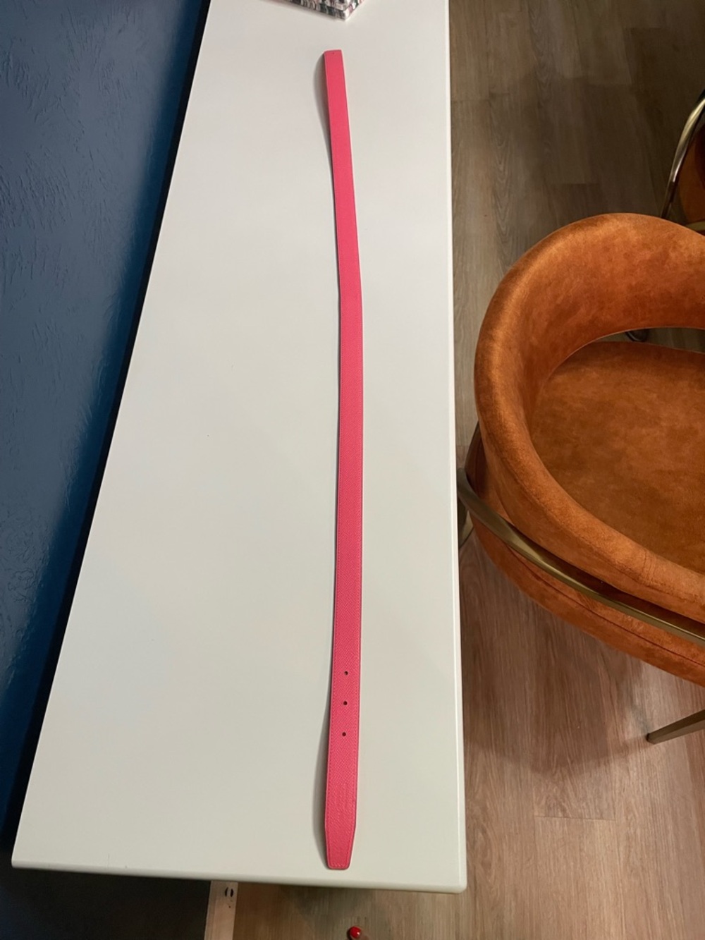 Hermès orange/pink duel sided leather belt - Picture 2 of 8